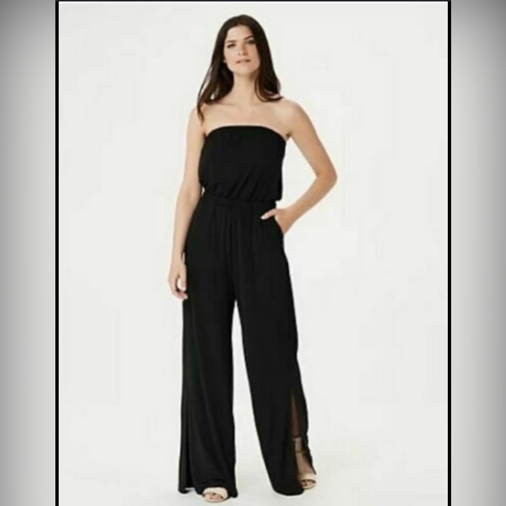 G.I.L.I strapless jumpsuit with slit ankle, size XS